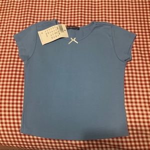 Brandy Melville blue tee with bow